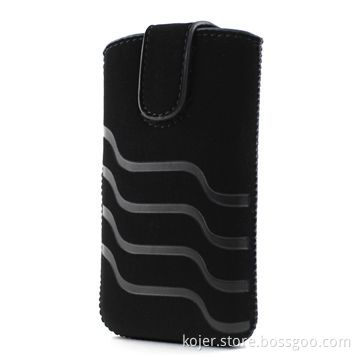 Mobile Phone Pouch for iPhone 4, with Retractable Pull-tab Combined, Hook-and-loop Closure